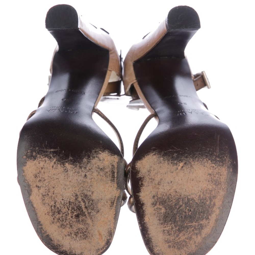 Prada Leather Square Toe Ankle Strap Sandals - image 4